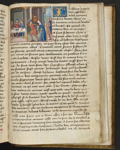 MS Hunter 252 193r Strona z Hundred New News, c.1461-62 autorstwa French School