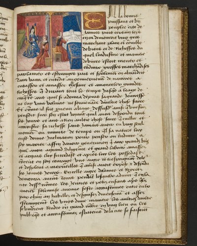 MS Hunter 252 197r Strona z Hundred New News, c.1461-62 autorstwa French School