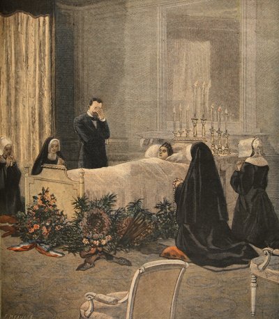 Madame Carnot na łożu śmierci, ilustracja z Le Petit Journal: Supplement illustre, 16 października 1898 r. autorstwa French School