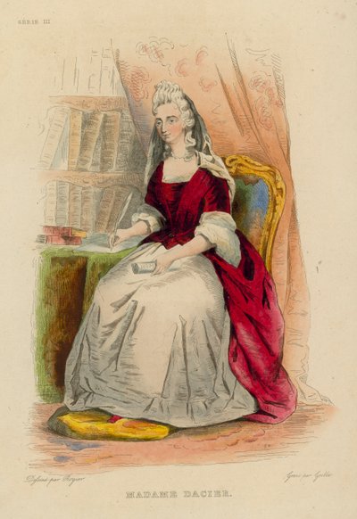 Madame Dacier (kolorowy grawerunek) autorstwa French School