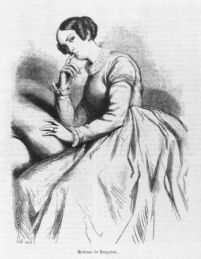 Madame de Bargeton, ilustracja z „Les Illusions perdues” Honore de Balzac autorstwa French School