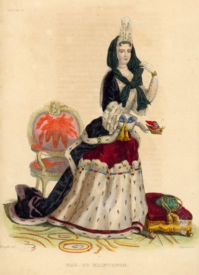 Madame de Maintenon (kolorowy grawerunek) autorstwa French School