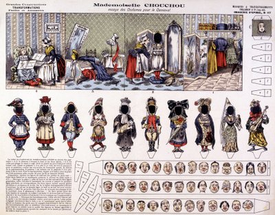 Mademoiselle Chouchou – Wypróbuj kostiumy na karnawał: przemiany. 19 wiek. autorstwa French School