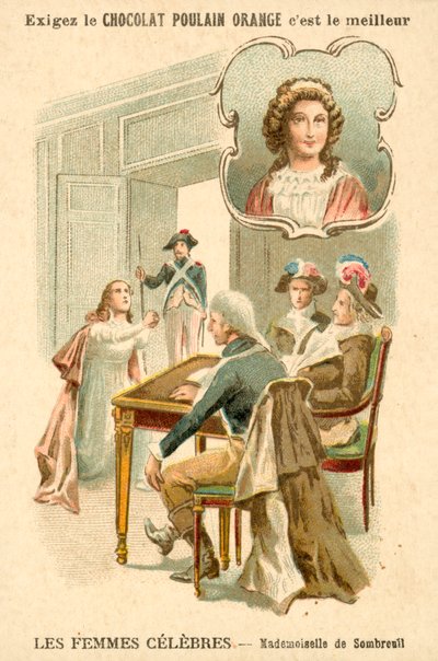 Mademoiselle de Sombreuil, Rewolucja Francuska (chromolitho) autorstwa French School