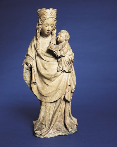 Madonna z Dzieciątkiem, I ćw. XV w. (piaskowiec ze śladami złota i polichromii) autorstwa French School