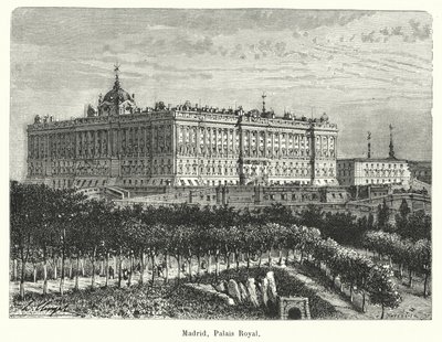 Madryt, Palais Royal (grawerowanie) autorstwa French School