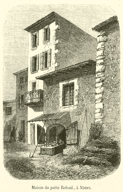 Dom poety Reboula w Nimes (rycina) autorstwa French School