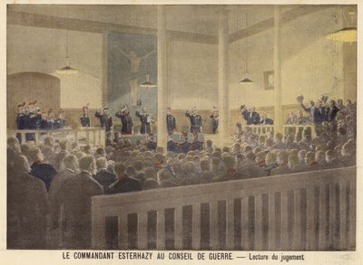Major Esterhazy przed sądem wojskowym autorstwa French School