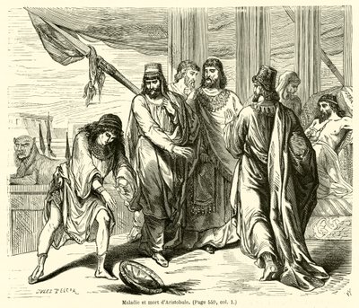 Choroba i śmierć Arystobula (rycina) autorstwa French School