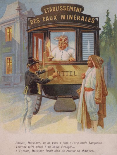 Mężczyzna proszony o dzielenie swojego pokoju z nieznajomym (chromolitho) autorstwa French School