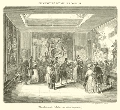 Manufaktura des Gobelins, sala wystawowa (grafika) autorstwa French School