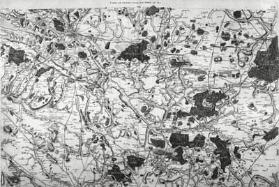 Mapa (od Beauvais do Senlis) Cassiniego przygotowana przez rodzinę Cassinich, w szczególności przez Cesara-François Cassiniego (Cassini III) i jego syna Jeana-Dominique