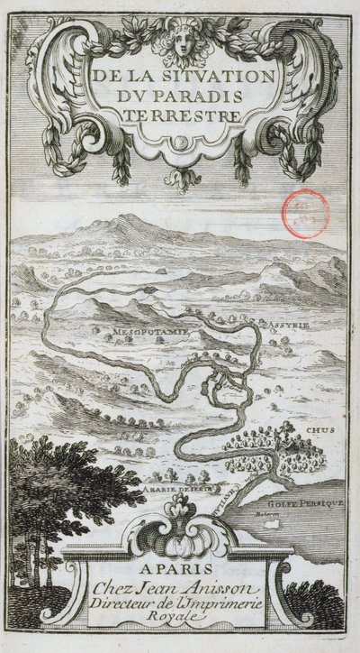 Mapa z De La Situation du Paradis Terres, 1691 autorstwa French School