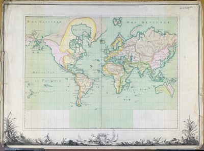 Mapa świata, 1780 autorstwa French School
