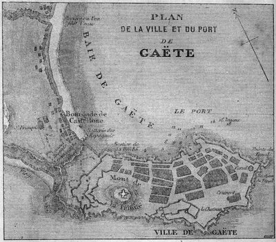 Mapa miasta i portu Gaete (Gaeta), Włochy autorstwa French School
