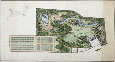 Mapa ogrodu Chanvry (Sekwana i Oise) autorstwa French School