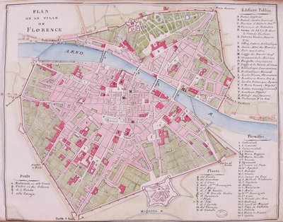 Mapa miasta Florencji autorstwa French School
