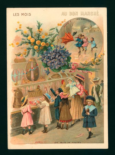 Marzec i kwiecień (chromolitho) autorstwa French School