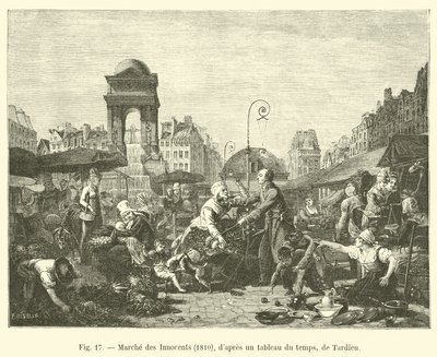 Marsz Niewiniątek, 1810, z ówczesnego obrazu autorstwa Tardieu autorstwa French School