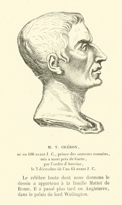 Marcus Tullius Cicero, polityk rzymski, mówca i filozof (grafika) autorstwa French School