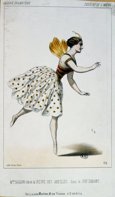 Maria Taglioni (1804-84) jako królowa pszczół w błędnym Le Juif Jacques Fromental Halevy (1799-1862) c.1852 autorstwa French School