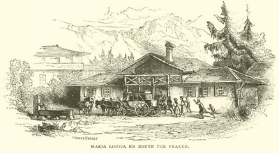 Maria louisa w drodze do Francji (grawerowanie) autorstwa French School