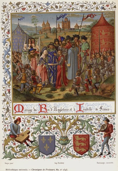 Małżeństwo króla Anglii i Isabelle Francji (chromolitho) autorstwa French School