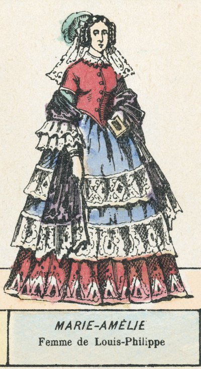 Marie-Amelie, żona Ludwika Filipa (kolorowy grawerunek) autorstwa French School