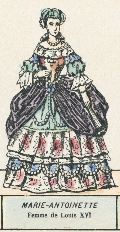 Maria Antonina, żona Ludwika XVI (kolorowy grawerunek) autorstwa French School