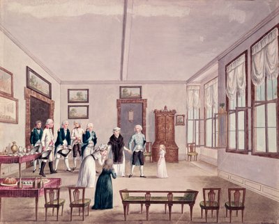 Marie-Therese-Charlotte de Bourbon, Madame Royale, spotyka w Wiedniu swoich kuzynów cesarza Franciszka II i jego żonę Marię Teresę po jej uwolnieniu w 1795 z więzienia w Paryżu, ok. 1796 (wc autorstwa French School