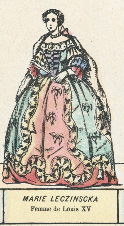 Maria Leczińska, żona Ludwika XV (kolorowa rycina) autorstwa French School