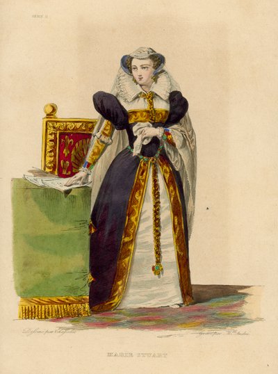 Marie Stuart (kolorowy grawerunek) autorstwa French School