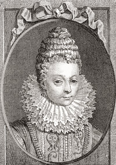 Marie de Médicis, 1575 1642. Królowa małżonka Francji, jako druga żona króla Francji Henryka IV. Z Les Heures Libres opublikowanego w 1908 roku. autorstwa French School