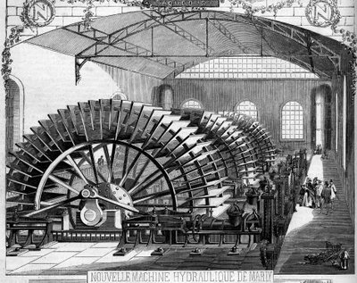 Maszyna hydrauliczna Marly zbudowana przez inżyniera Dufrayera autorstwa French School