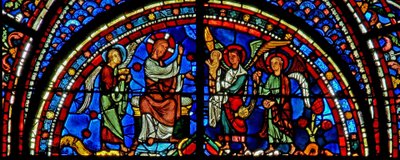 Okno Marii Magdaleny: Chrystus błogosławi duszę Marii Magdaleny (w46) autorstwa French School