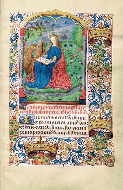 Maria Magdalena na pustkowiu, ilustracja z "Księgi godzin, korzystanie z Langres", ok. 1500 autorstwa French School