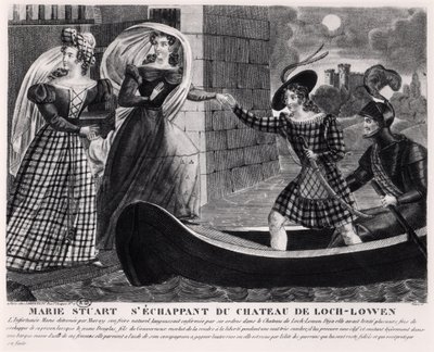 Maria Stuart (1542-87) Ucieczka z zamku Loch Leven autorstwa French School