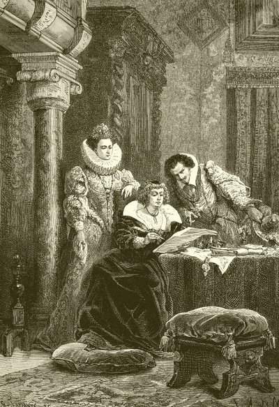 Maria de Medici, Concini i Leonara Galigai autorstwa French School