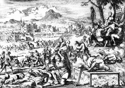 Masakra w Irlandii w 1644, ok. 1685 autorstwa French School