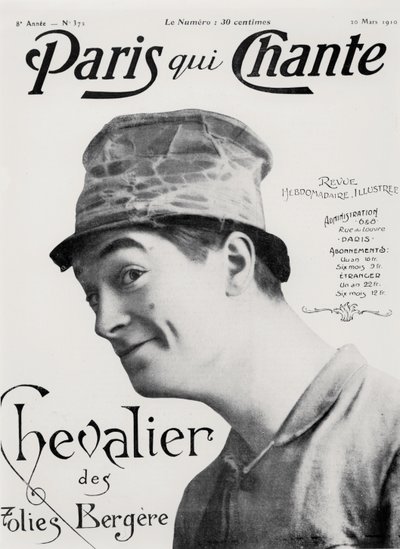 Maurice Chevalier, z filmu "Paris qui Chante", 30 marca 1910 r. (litografia) autorstwa French School