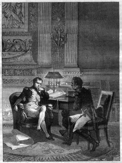 Maximilien Sebastien Foy (1775 - 1825), francuski generał, meldujący cesarzowi Napoleonowi I o sytuacji na Linii Torresa Vedrasa autorstwa French School