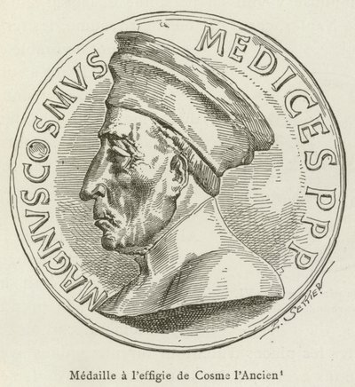Medal z wizerunkiem Cosmo Starszego (grawerowanie) autorstwa French School