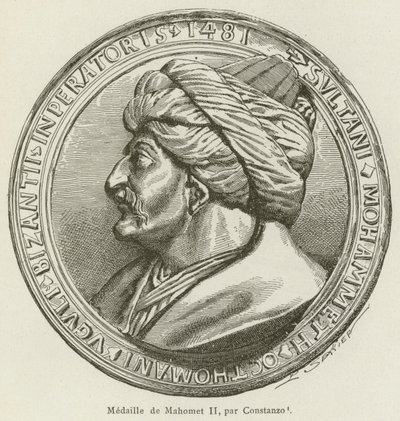 Medal Mahometa II, autorstwa Constanzo (grafika) autorstwa French School