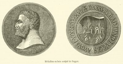 Rzeźbiony drewniany medalion Fuggera (grafika) autorstwa French School