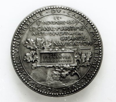 Medal upamiętniający otwarcie Kanału Sueskiego 17 listopada 1869 (metal) autorstwa French School