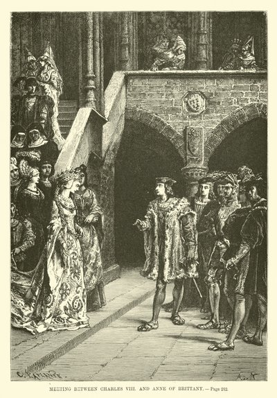 Spotkanie Karola VIII z Anną Bretanii autorstwa French School