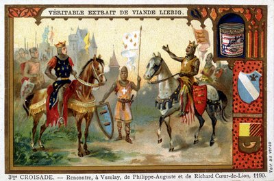 Spotkanie w Vezelay Philippe Auguste i Richarda Coeur de Lion autorstwa French School