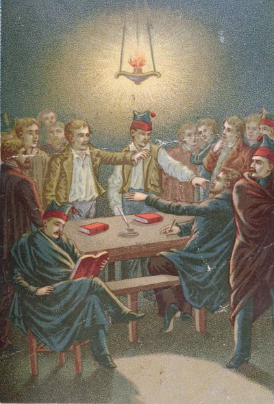 Spotkanie karbonariuszy, ok. 1815-30 autorstwa French School