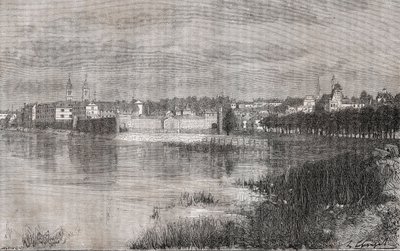 Melun - Ile-de-France - grawer w „La France illustrée: geografia, historia, administracja statystyczna” V.A. Malt-Browna. 1884 autorstwa French School