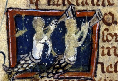 Syreny reprezentowane w XIV-wiecznym bestiariuszu francuskim. Mediolan, Biblioteca Trivulziana. autorstwa French School